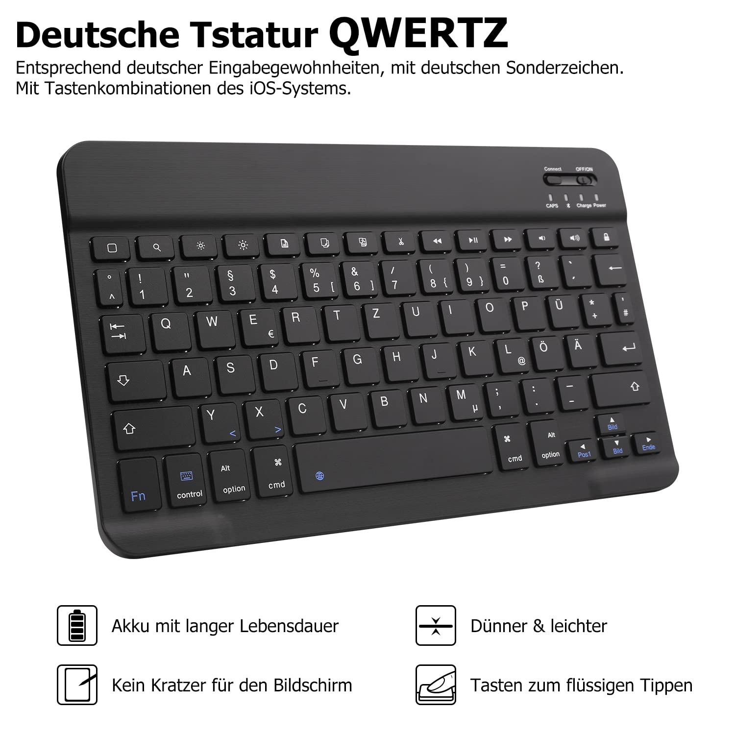 Clavier Magnétique Pour IPad Air 4/5 - Étui Avec Rétroéclairage, Layout QWERTZ, Rose
