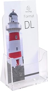 Exacompta 75058D 10er Pack Tischprospekthalter Exacyrl für DIN A5 aus robustem Acryl gefertigt aus einem Guss kristall ideal für Schreibtisch und Büro Verkaufsbüro Flyerhalter