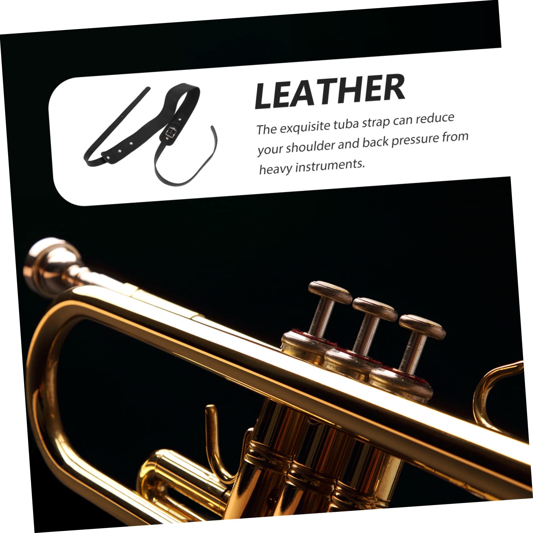 Correa Ajustable Trombón Tuba y Negro de Hombro para Cuero