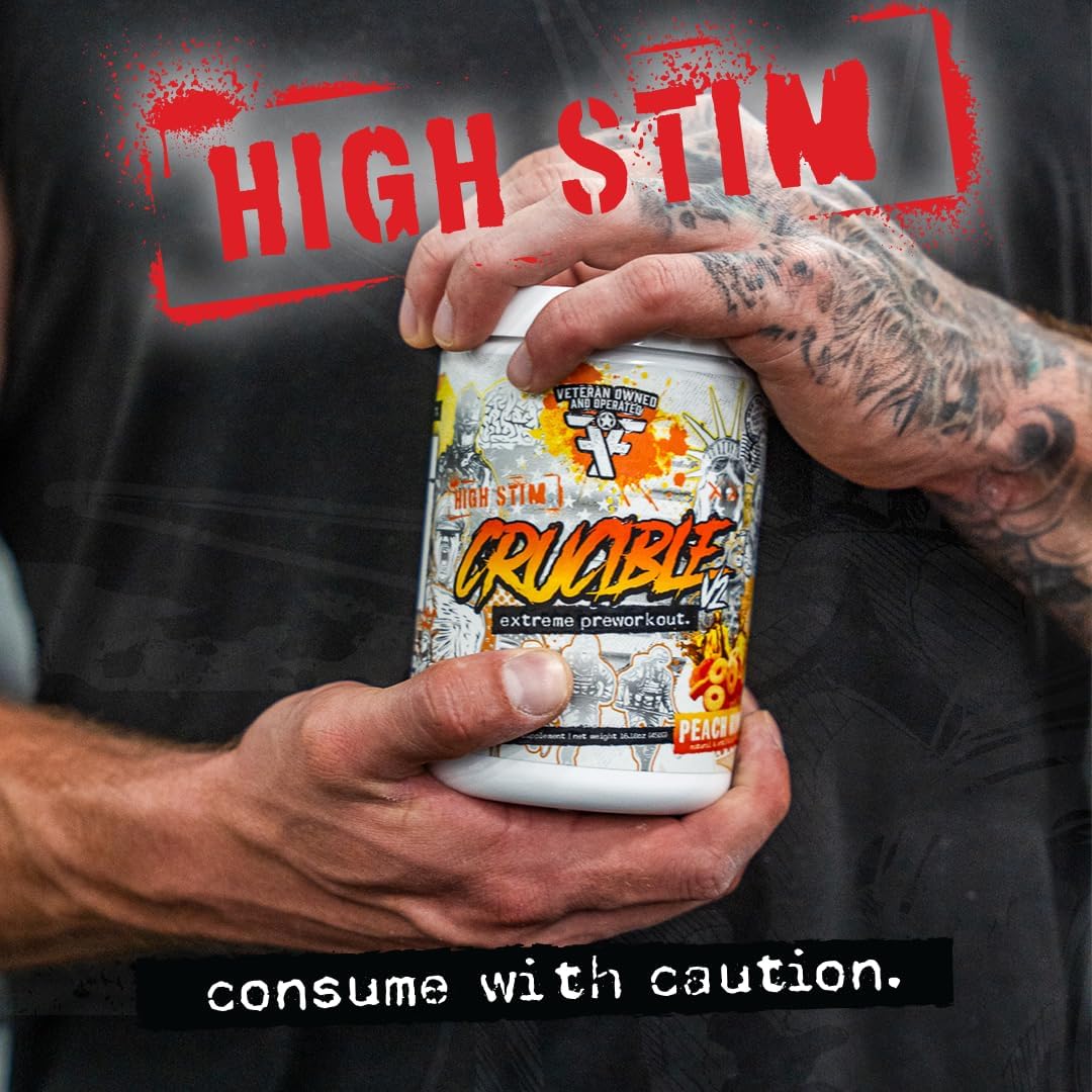Crucible Pre-Workout Powder, Explosive Workouts, Laser Focus, High Stim, Amazing Flavor, Veteran Owned and Operated (25 Servings, Blue Cherry Slushie)