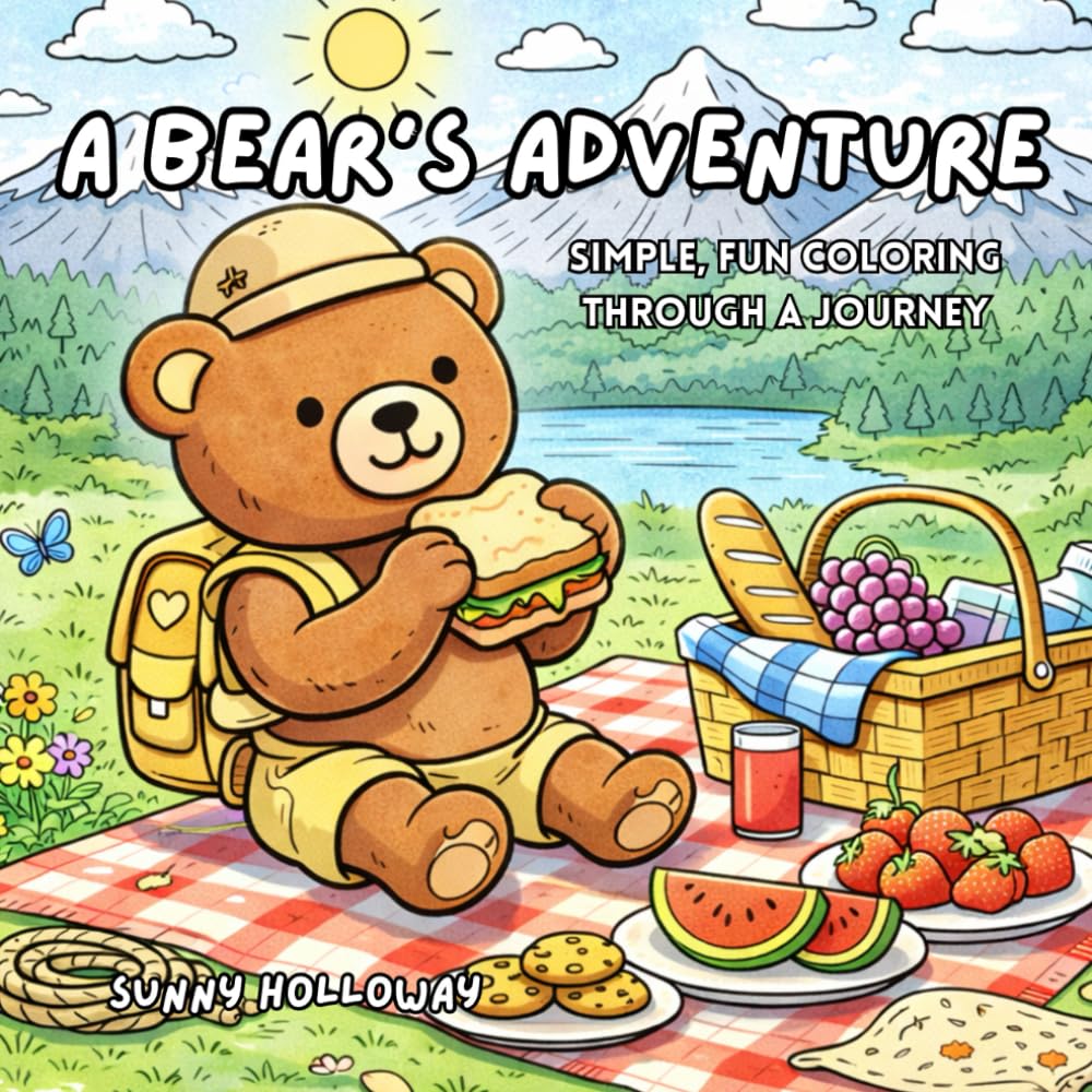 A Bear's Adventure: Simple, fun coloring through a journey