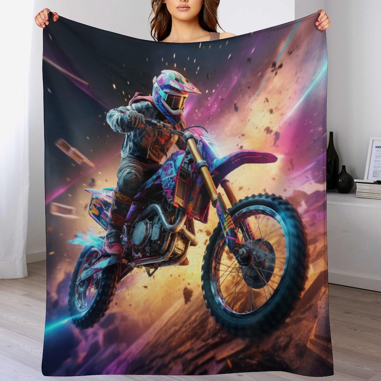 Flannel blanket motocross couverture chaude anti-froid