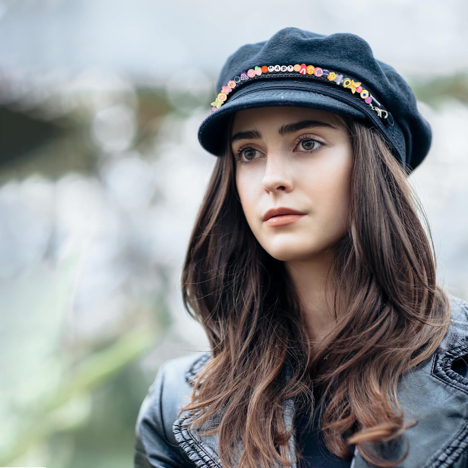 4PCS Trucker Hat Chains - Decorative Beaded Flower Charms for DIY Hat Jewelry Accessories – For Women's Baseball Caps and Mesh Golf Cap. - Image 3