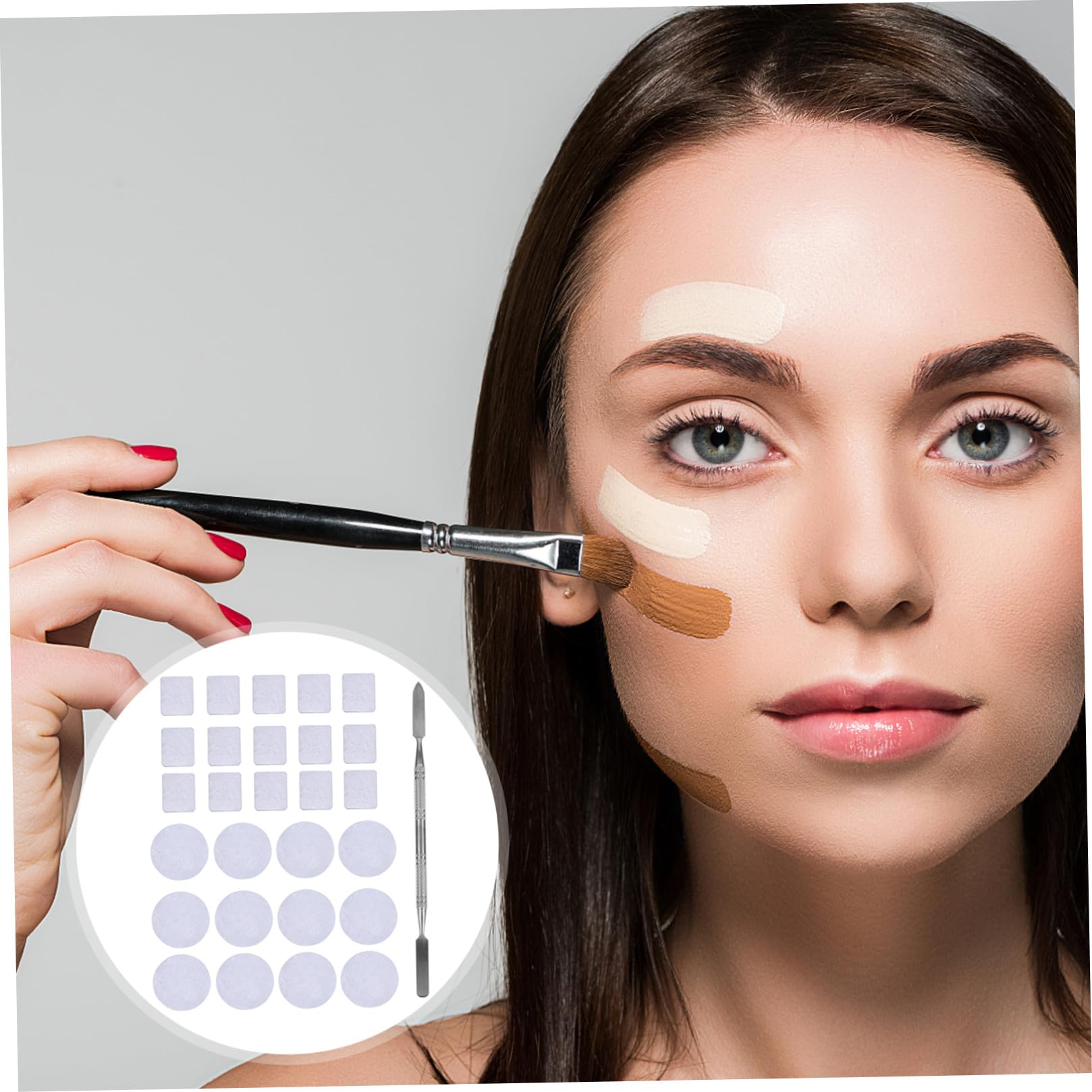 Mikinona 168pezzi Palette Magnetica Per Ombretti Spatola Inossidabile Perfetta Per Depotting e Miscelazione Strumento Di Trucco Professionale Per Uso Personale e Saloni Di Bellezza