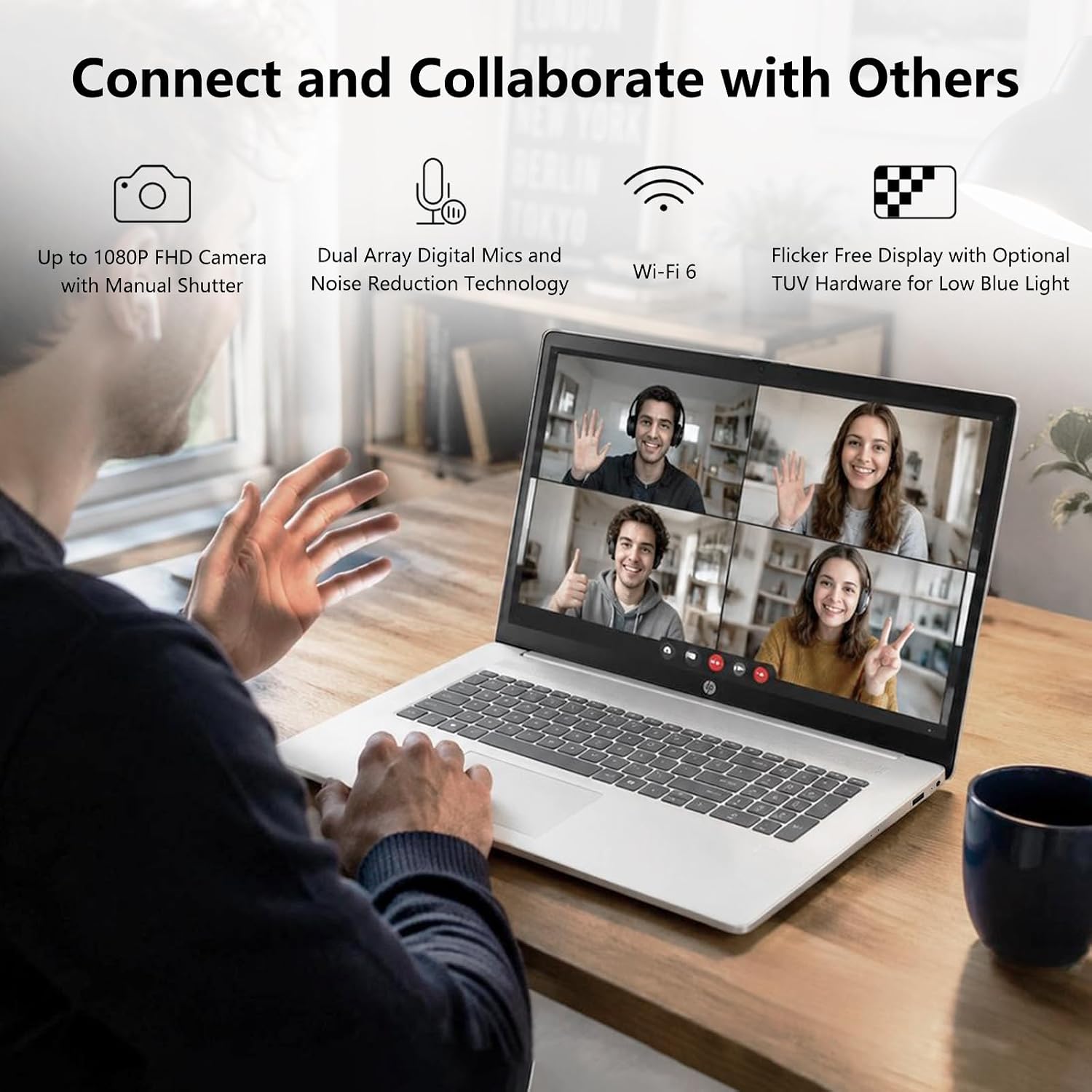 HP Pro Business Copilot AI Laptop PC, 17.3" Touchscreen, Intel Ultra 7 255U, 16GB DDR5, 1TB SSD, Wi-Fi 6, Webcam, Backlit Keyboard, Fingerprint Reader, Bundle with PCO Laptop Cooler image 7