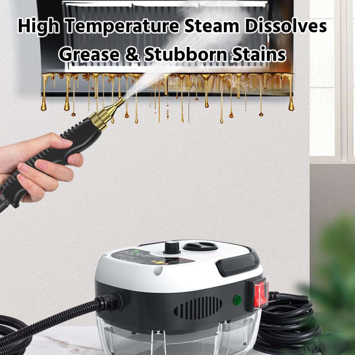 2500w Handheld High-Temperature Pressurized Steam Cleaner, High-Temperature Pressurized Portable Steamer, Multi-Purpose Chemical-Free Cleaning Machine for Car Engine, Tile Grout, Couch