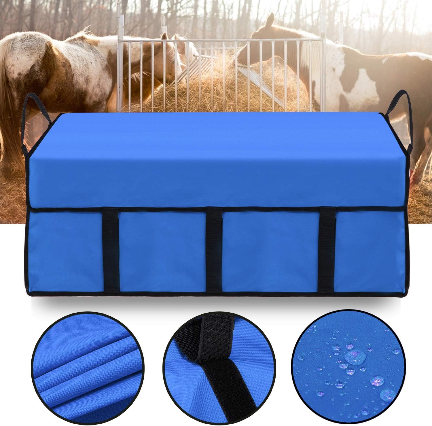 Yuar butee Extra Large Hay Bag Hay Bale Carry Bags for Horse,Goats,Cows,Trailer and Others Livestock -Blue : Pet Supplies
