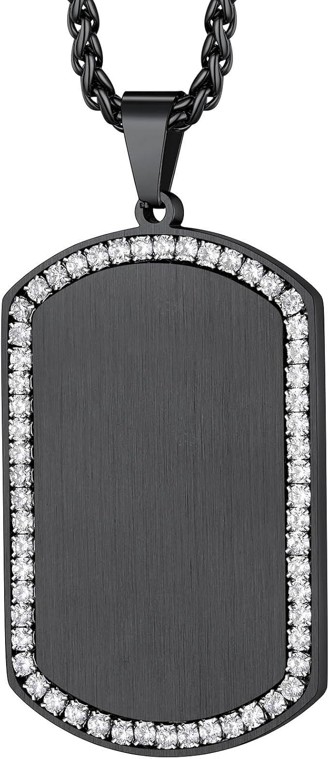 13-Black CZ Tag