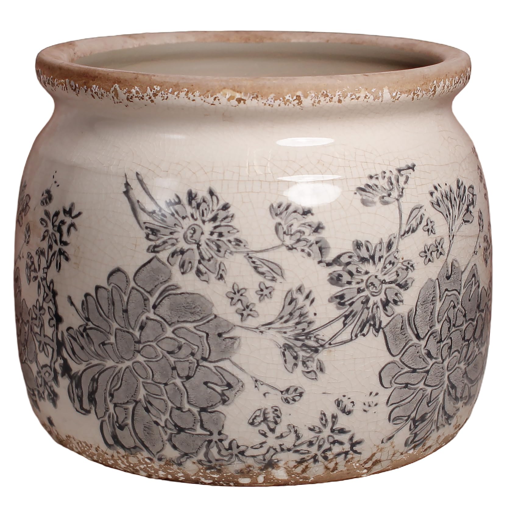 Modern Farmhouse 6.29 Inch Gray Ceramic Pot