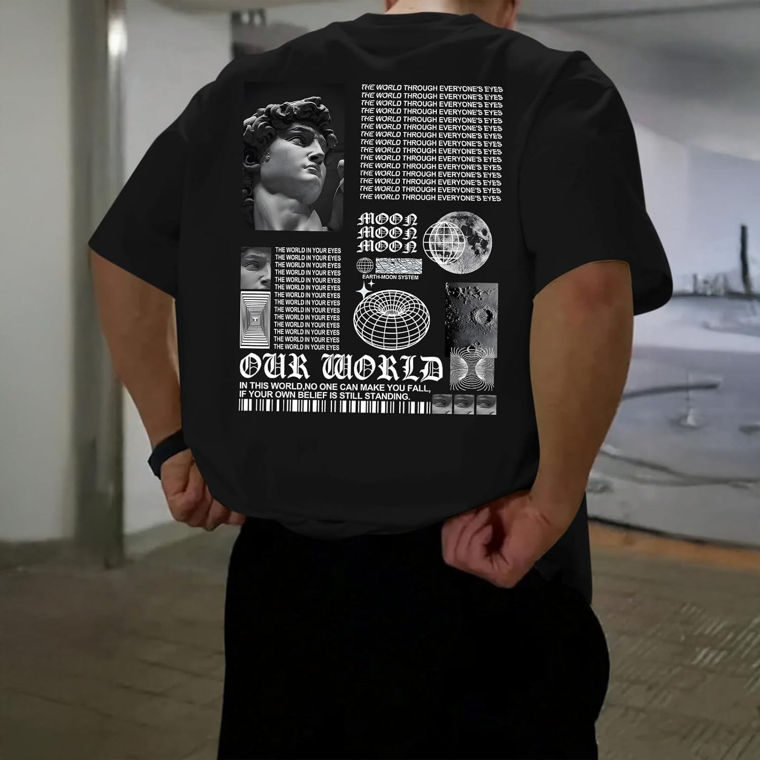 Kelxjia Men Oversized Graphic Tees Vintage Shirts Baggy Y2k Cotton T Shirts Harajuku Streetwear Summer Casual 90s Top Tshirt - Image 3