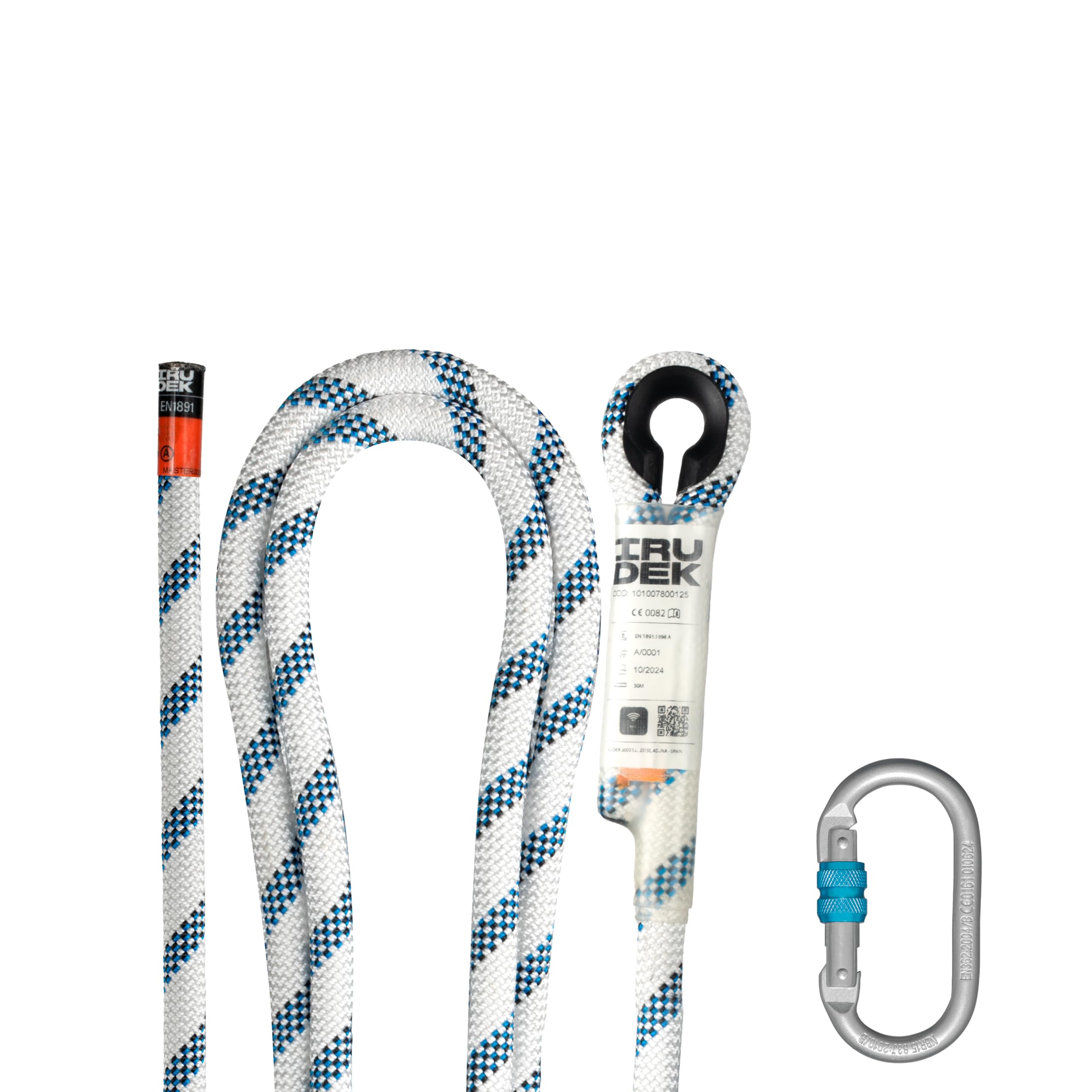 Irudek Boa 10,5 mm – Corda semi-statica EN 1891A, tratto di 30 m, elevata resistenza alla trazione e all'abrasione, costruzione kerntovaglia, durevole e maneggevole
