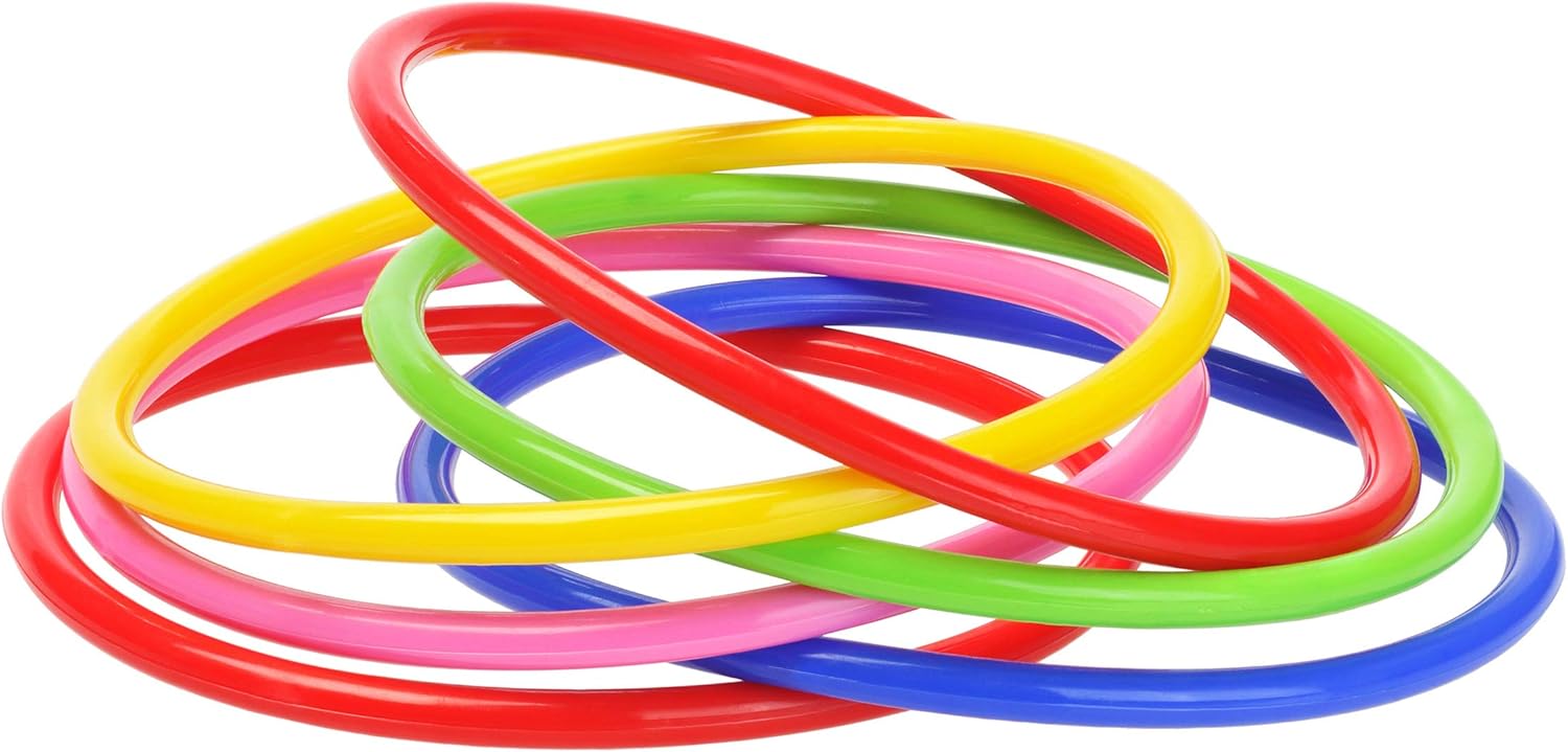 Hey! Play! Ring Toss Game – Colorful Adjustable Stacking Skill and Coordination Carnival Toy for Kids and Family Fun - Indoor and Outdoor Play , Brown : Sports & Outdoors