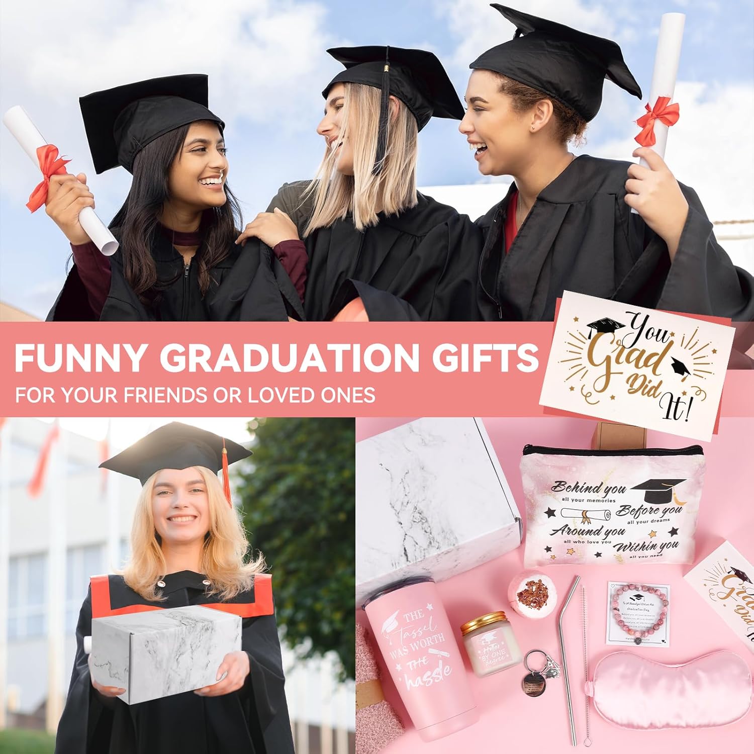 11 Pieces Graduation Gifts for Her,Class of 2026 Graduation Gifts The Tassel was Worth The Hassle College Grad Gift for Women - Image 7