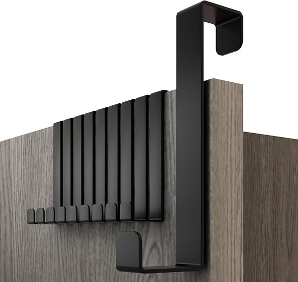 Menz Appendiabiti da Porta in Nero, Set di 10 Pezzi