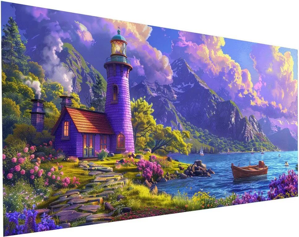 Peintures arts diamond painting paysage de phare, créez votre havre de paix intérieur