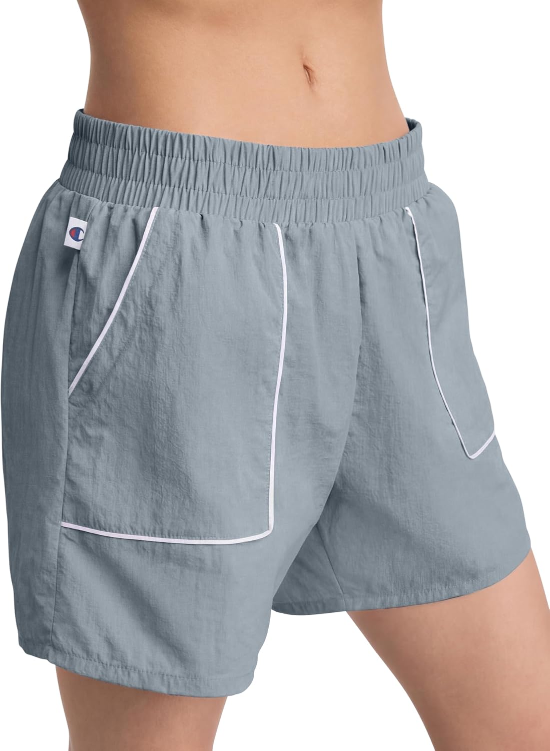 Champion Women's Courtside 5" Short with Piping, Standard Fit, Crinkle Nylon