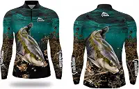 Camisa Pesca Masculina Camiseta Pescaria Tambaqui Fisherman Brasil Manga Longa Proteção Solar UV50