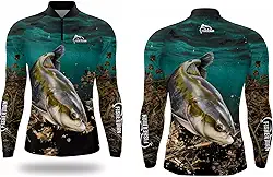 Camisa Pesca Masculina Camiseta Pescaria Tambaqui Fisherman Brasil Manga Longa Proteção Solar UV50