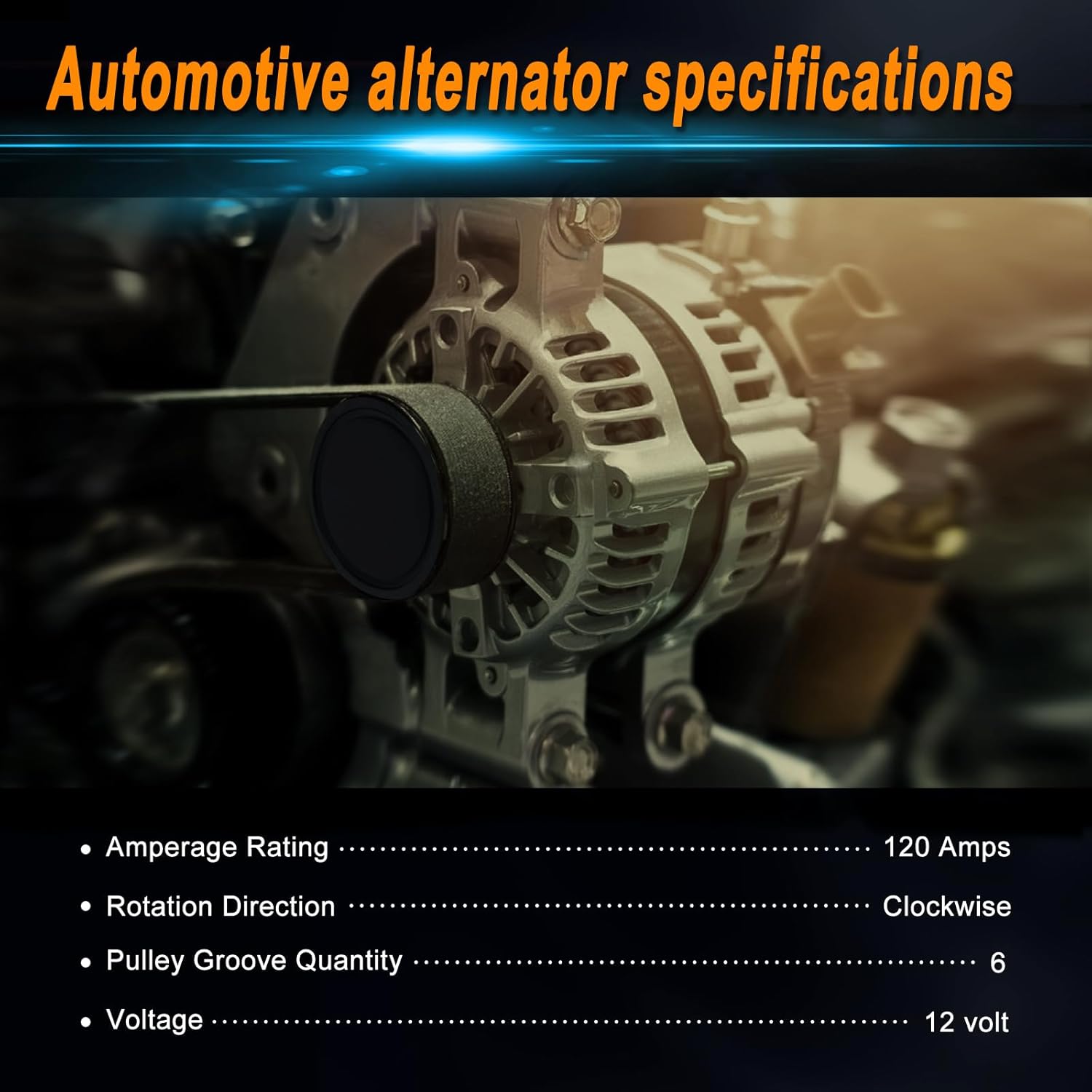 Alternator for Tucson 2011-2013, Sonata 2011-2014, Forte 2010-2013, Optima 2011, 2.4L Engine, Compatible with 11A1351 373002G400