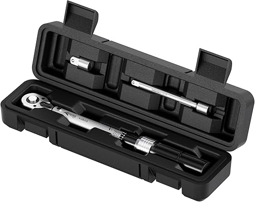 Miniatura 7 de AEROFORCE - Juego de llaves dinamométricas de clic de 14 pulgadas (4-20 libras5.4-27.2 Nm) con barra de extensión de 4 pulgadas y un adaptador de 14