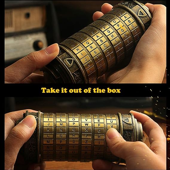 Cryptex Da Vinci Code Mini Cryptex Lock Puzzle Boxes with Hidden Compartments Anniversary Valentine's Day Romantic Birthday Gifts for Her Gifts for Girlfriend Box for Men