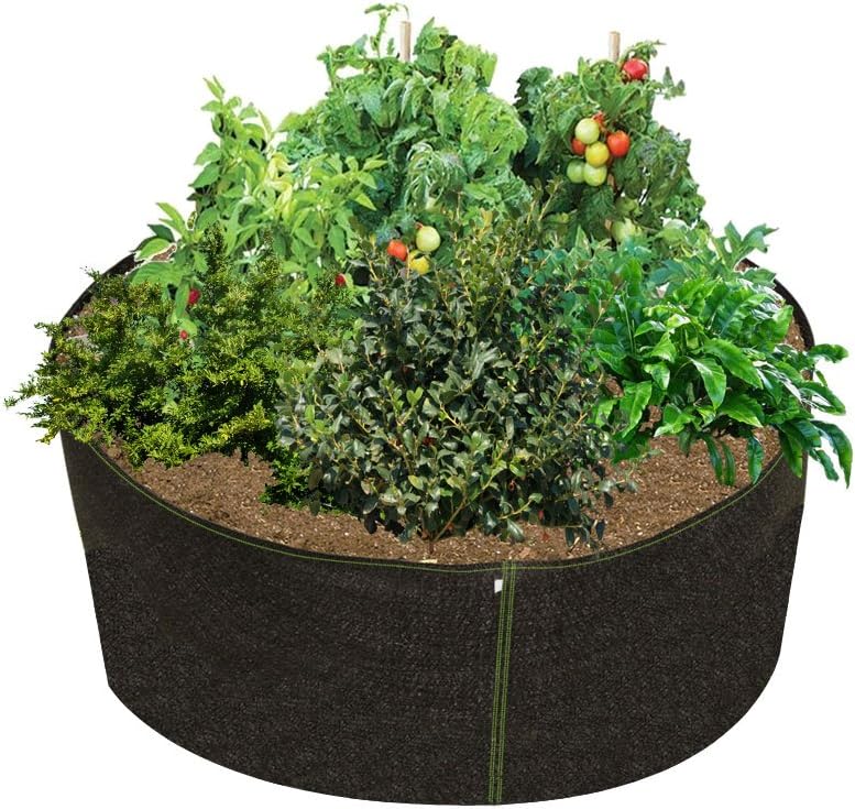 HTG Supply Phat Sacks 50-Inch Indoor/Outdoor Black Fabric Raised Garden Bed - 13.6 Square Foot