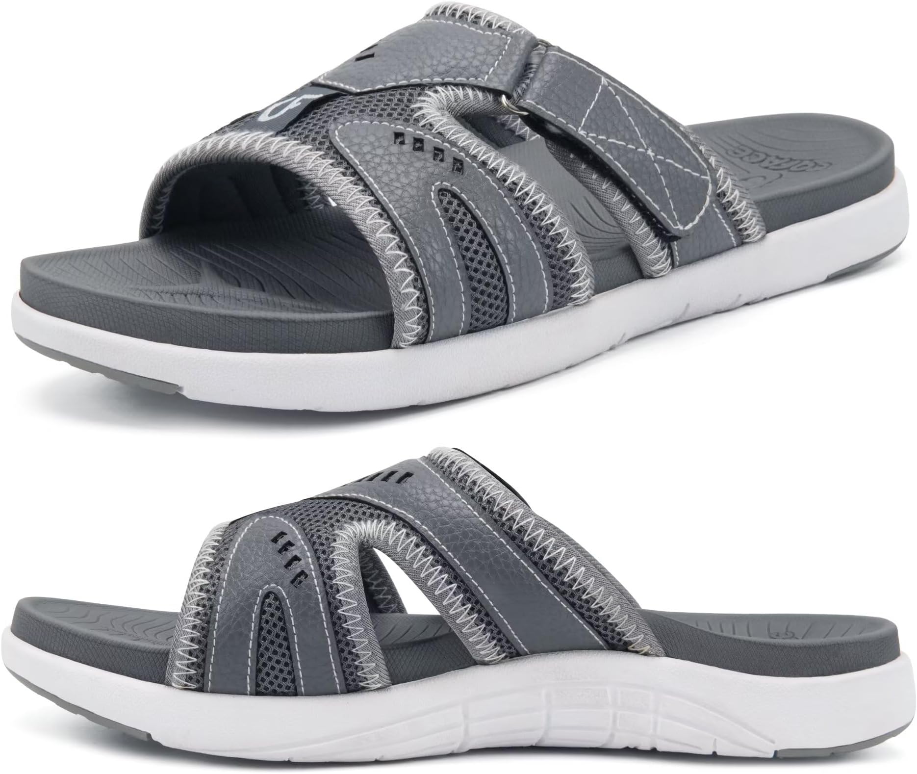 Mens Sport Recovery Sandals Plantar Fasciitis Soft Cushion Lightweight Orthotic Slides for Men