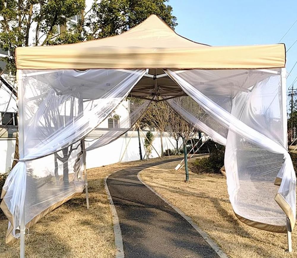 Zanzariera esterna kaki,Tenda da campeggio Patio cortile cortile copertura a maglia,Spazioso zanzariera zanzariera per gazebo con cerniera