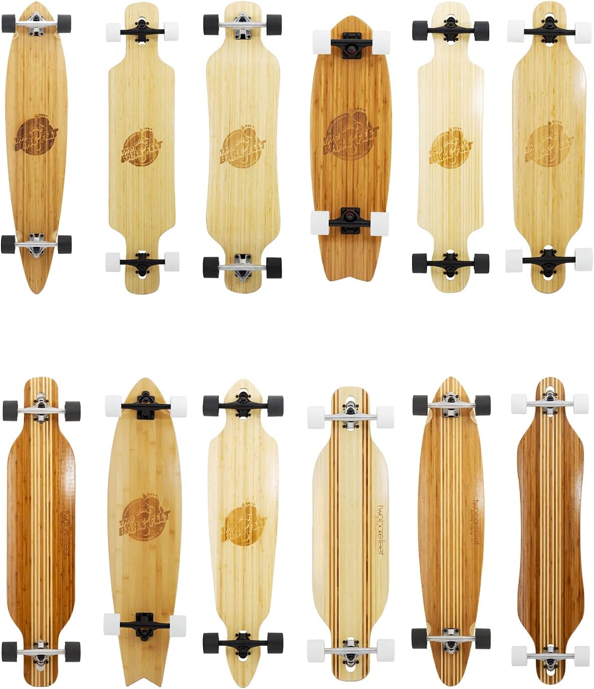 Two Bare Feet Bamboo Series Longboard Skateboard Complete Premium Pro Model (Austin 36in)
