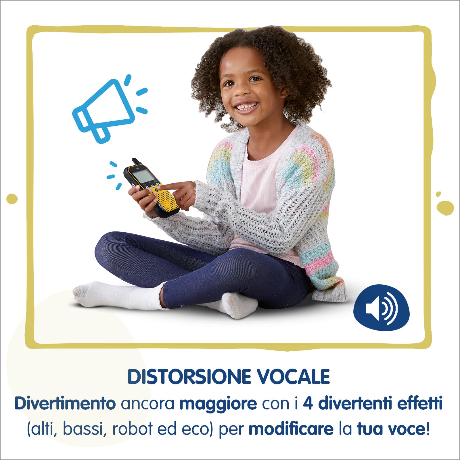 VTech Kidi Talkie, Walkie Talkie Bambini 6 in 1, 2 Walkie-Talkie con Connessione Protetta, Molte Modalità di Utilizzo, Modifica della Voce, Lingua Italiana, Batterie Incluse, 4-10 Anni