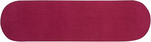 Vista 40 de Alfombra reversible resistente al moho y a las manchas de la colección Better Trends Alpine Braid, duradera y resistente a las manchas, 100% Borgoña