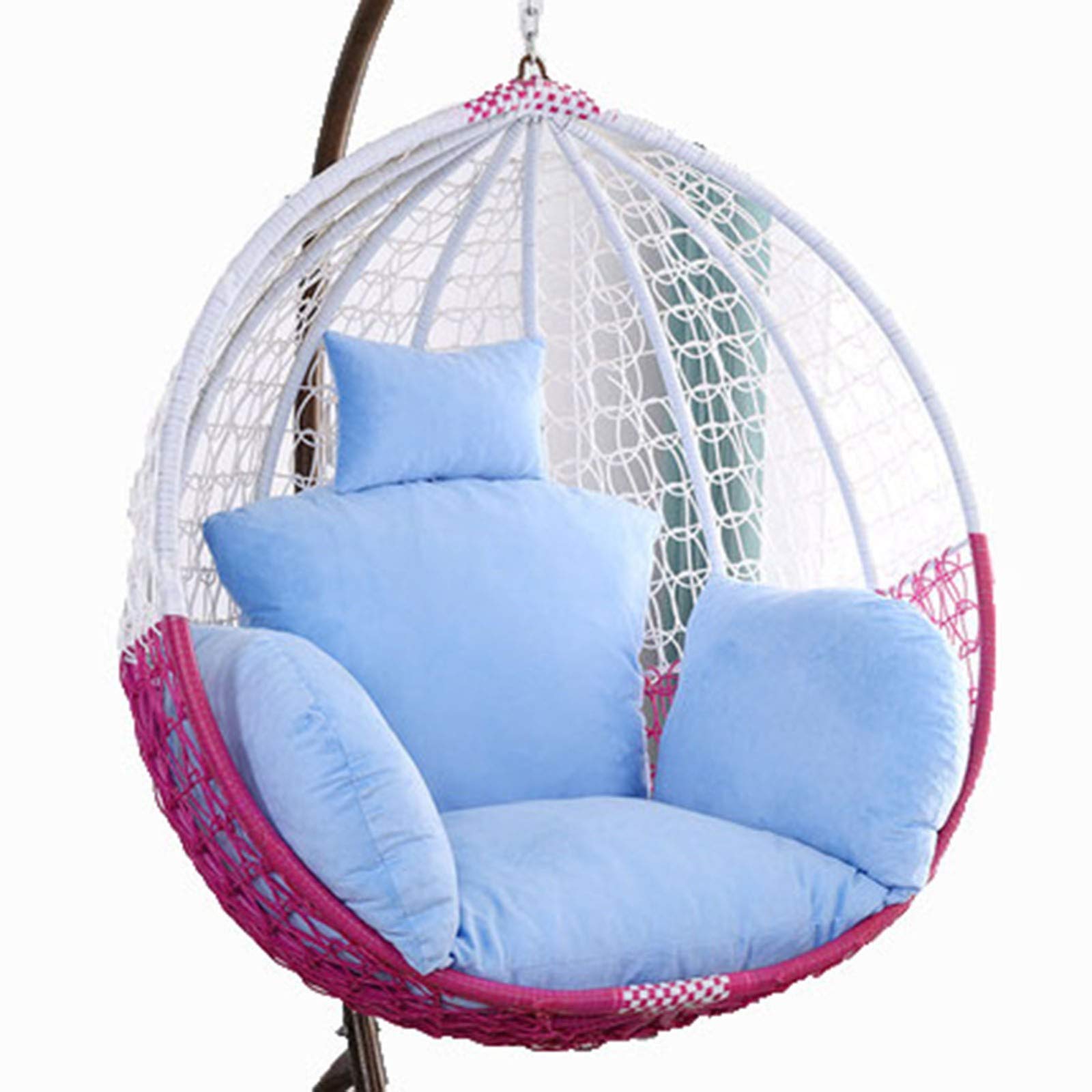 ERTsrhFD Hanging Swing Chair Seat Thicken Hammock Cushion with Headrest And Armrests, Outdoor Garden Pads(Blue)