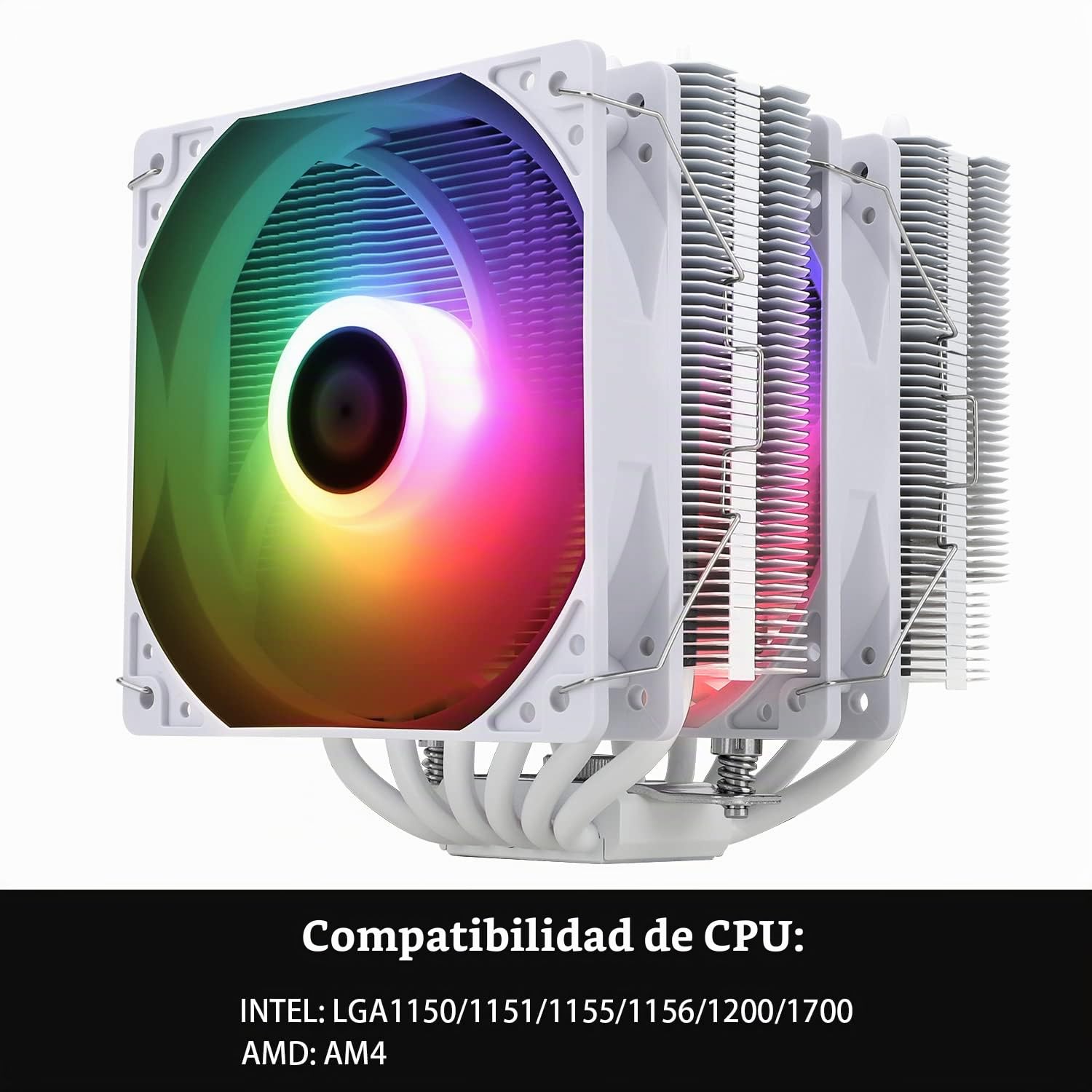 Thermalright PA120 SE ARGB Blanco Enfriador De Aire De CPU Blanco, EnTubos De Calor, Ventilador Doble TL-C12CW-S PWM De 120 mm, Tecnología AGHP, Para AMD AM4 /AM5 Intel 1700/115X/1200