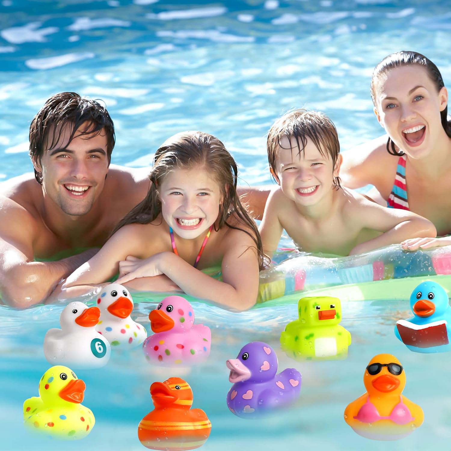 150Pcs Jeep Ducks with Tags for Ducking,50 Rubber Ducks+50 Tags+50 Straps,Toddler Baby Bath Toys Party Favors