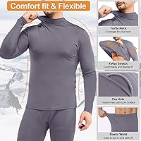 Vista 4 de CL convallaria Long Johns Thermal Underwear for Men Soft Fleece Lined Base Layer Cold Weather Top Bottom Set XS-4XL