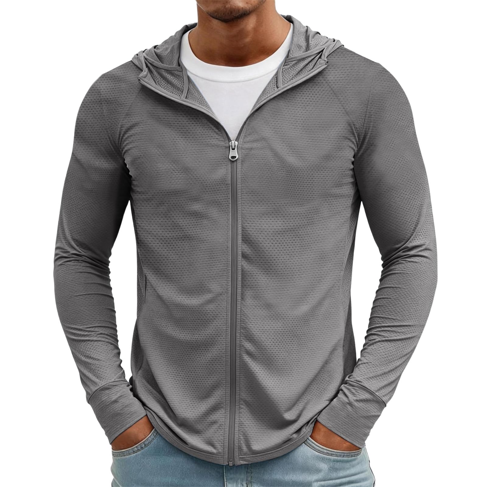 Camiseta Protector Solar, Ligero Protector Solar Manga Larga Camisetas Surf Hombre, Trabajo Viaje