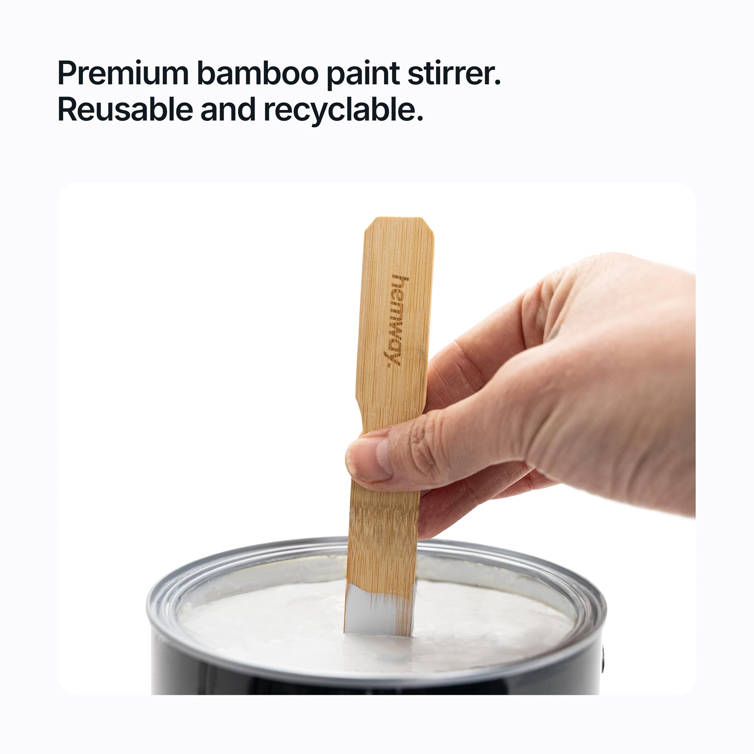 Hemway Mélangeur de peinture en bambou 28 cm x 2,5 cm | Mélange de vernis liquide | Bâton de mélange réutilisable et respectueux de l'environnement