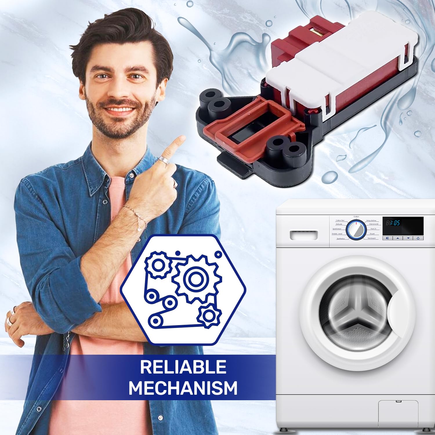 Elettroserratura Lavatrice Originale Compatibile Beko, Blomberg, Arcelik - 2805310800 2805310200 - MONTERAL