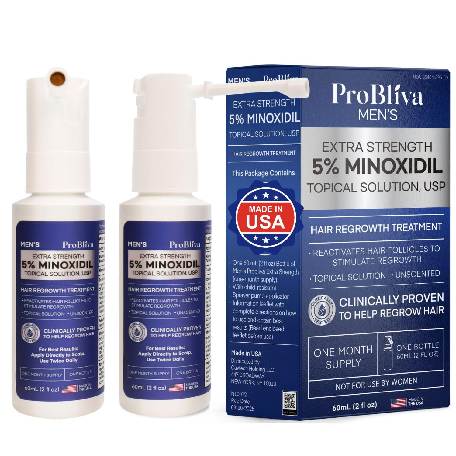 Minoxidil Hair Growth Treatment Spray Clinically Proven 5 Minoxidil Treatment for Hair Loss Thinning - Made in USA