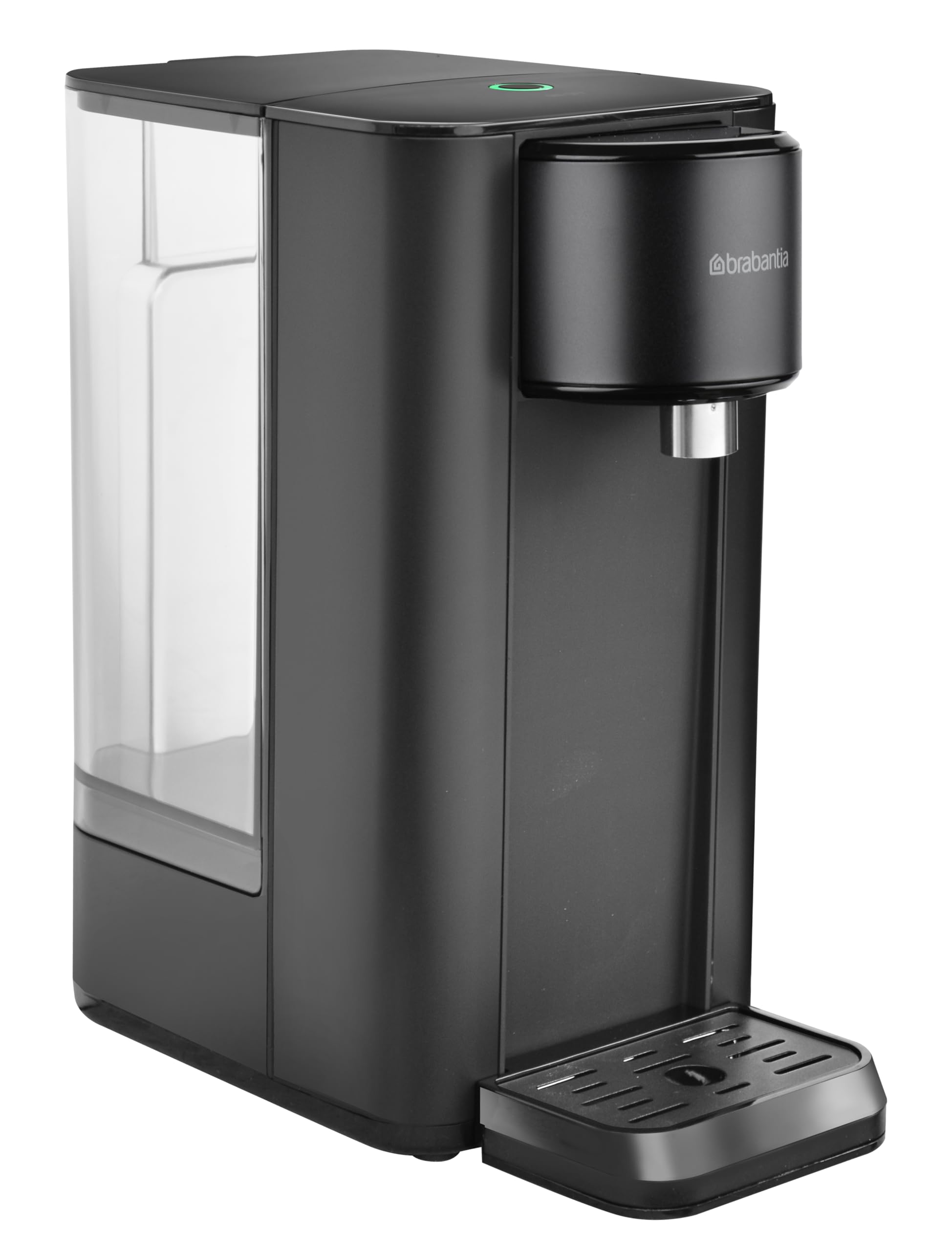 Brabantia Dispensador de agua caliente, depósito de 2.5 litros, 100℃, Depósito de agua desmontable, hervidor instantáneo, negro, BBEK1103