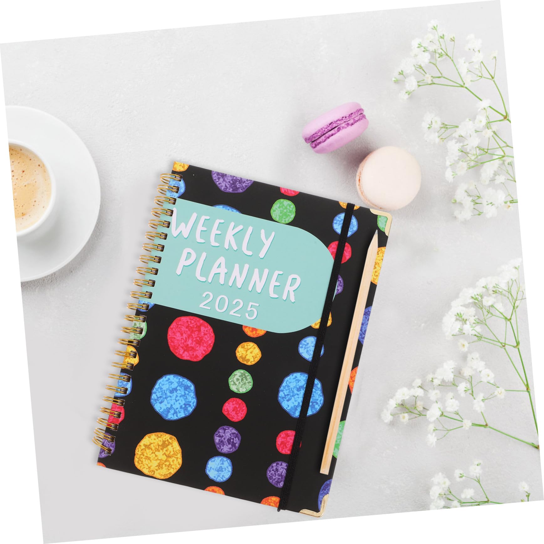 3 Pezzi Planner con Rilegatura Doppia Wire Organizer Mensile e Settimanale per Ufficio Agenda Compatta per Studenti e Professionisti con Copertina Colorata e Design Angoli Quadrati