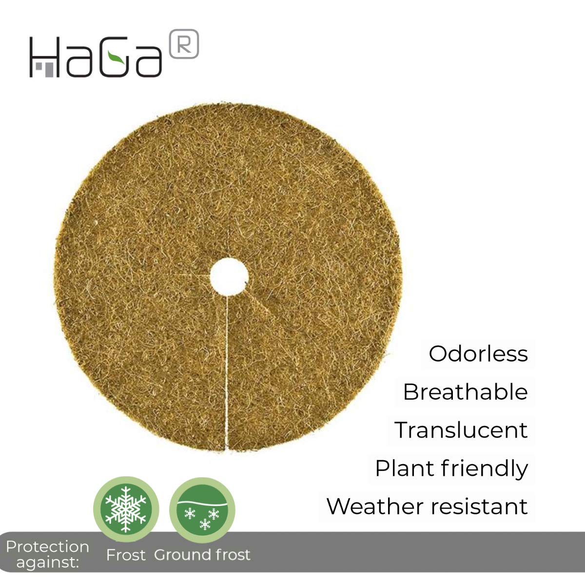 HaGa® Lot de 5 cache-pots en fibre de coco - Protection contre le gel pour plantes en pot - Diamètre : 60 cm