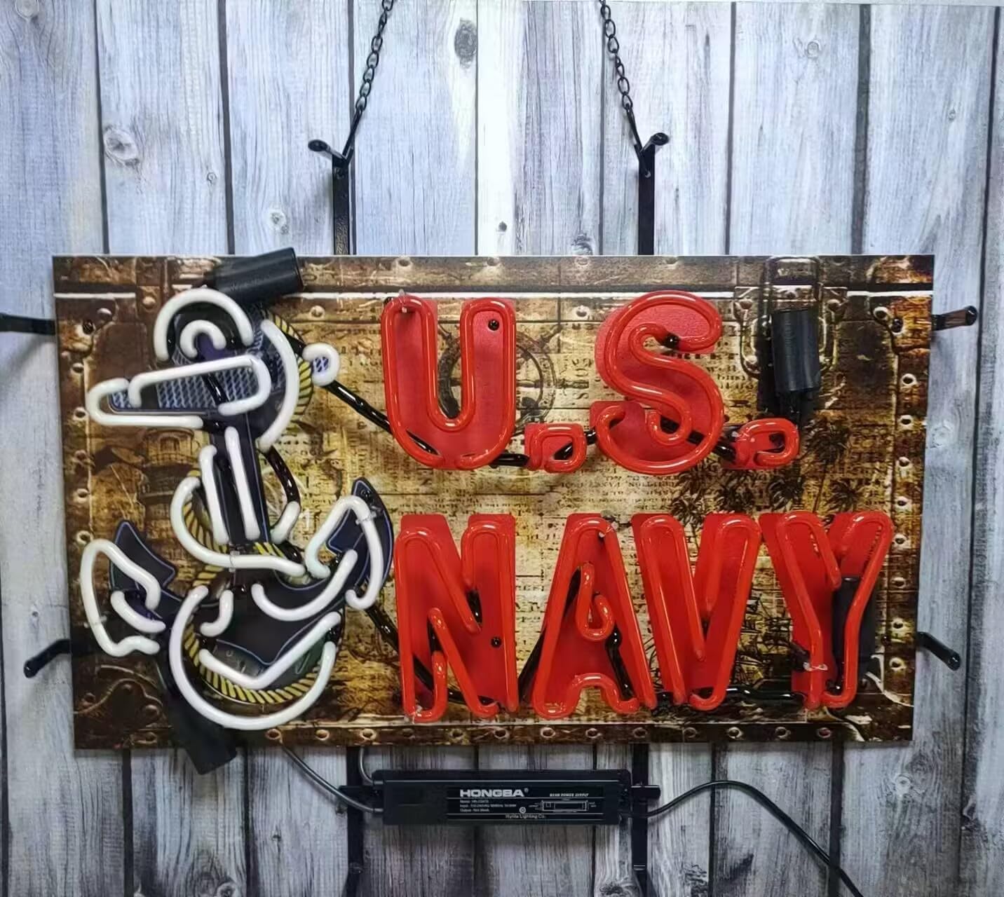 Us Navy Neon Sign,Real Glass Neon Light For Home Bar Man Cave Pub Store Restaurant Wall Decor Artwork Wedding Decor Neon Birthday Party Gifts 24 X 20 Inches - Image 3