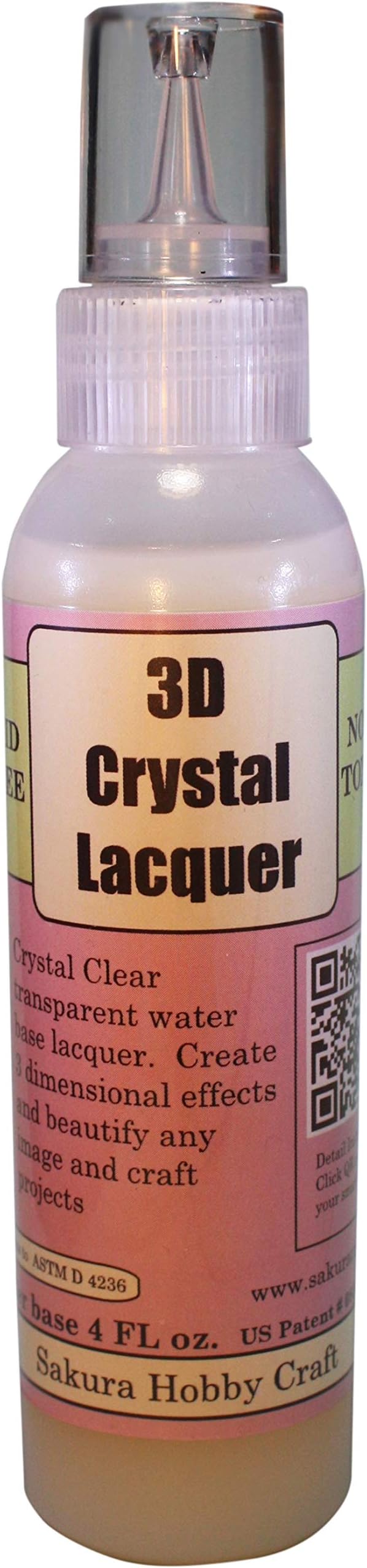 Sakura Hobby Craft 4 oz 3D Crystal Lacquer Refill, Transparent