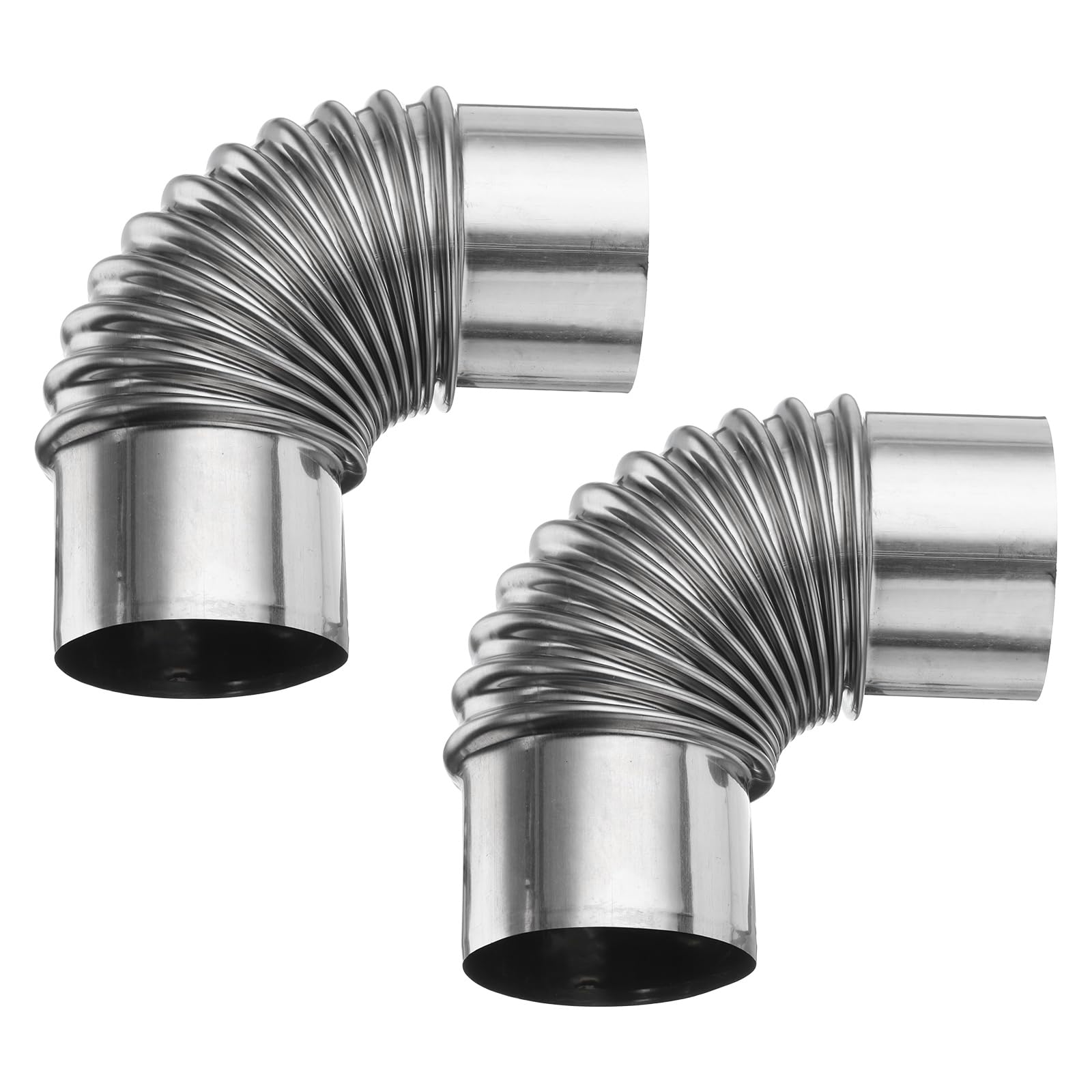PATIKIL 70mm 90 Degree Stove Pipe, 2pcs Stainless Steel Tent Elbow Stove Chimney Pipe Flue Extension with Aluminum Foil Tape for Camping Stove Vent Water Heater Smoke Exhaust