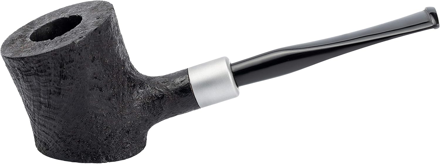 Dr. Watson - Briar Tobacco Pipe, Handcrafted, classic Poker shape, Comes with Pouch, Boxed (Black)