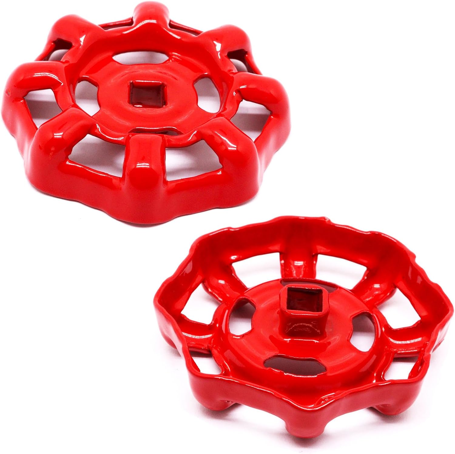 4 Pack Outdoor Faucet Handle, Faucet Handle Replacement, Cast Iron Faucets Round Wheel Handles, Replacement Water Spigot Handles with Screws Spacer 9/32 Inch x 9/32 Inch (7mm x 7mm)