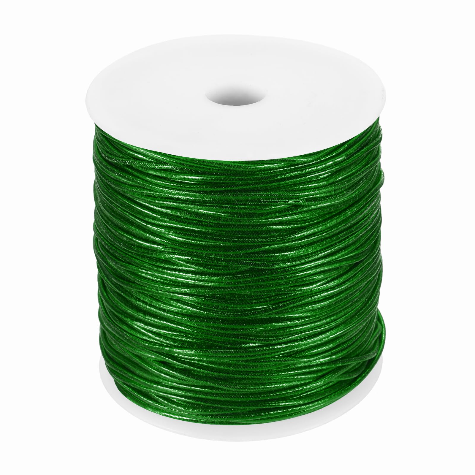 Cuerda elástica de oropel verde para manualidades creativas y decoración de regalos únicos