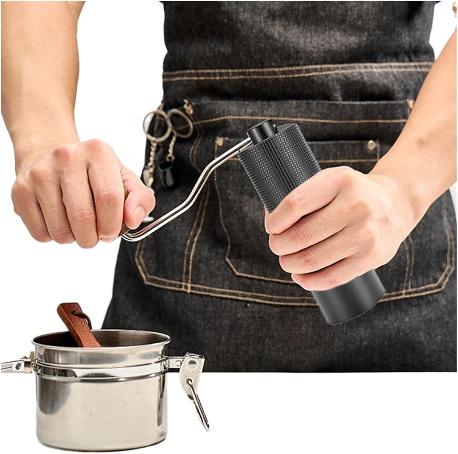 Chestnut Manual Coffee Grinder Burr Inside Portable Hand With Double Bearing Positioning(Coffee-ymj-LB)