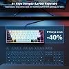 Teclado gamer alámbrico Snpurdiri 60%, 61 teclas RGB (negro-blanco) | Retroiluminación ultracompacto pequeño para PC/Mac gamer, mecanógrafo, viajero, fácil de llevar en viajes de negocios 5